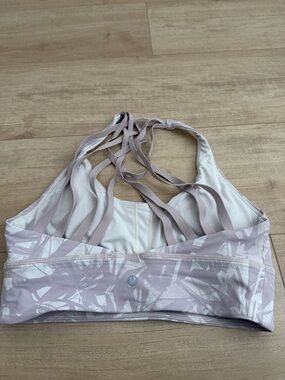 lululemon athletica Mauve Multi-Strap Printed Sports Bra size 8